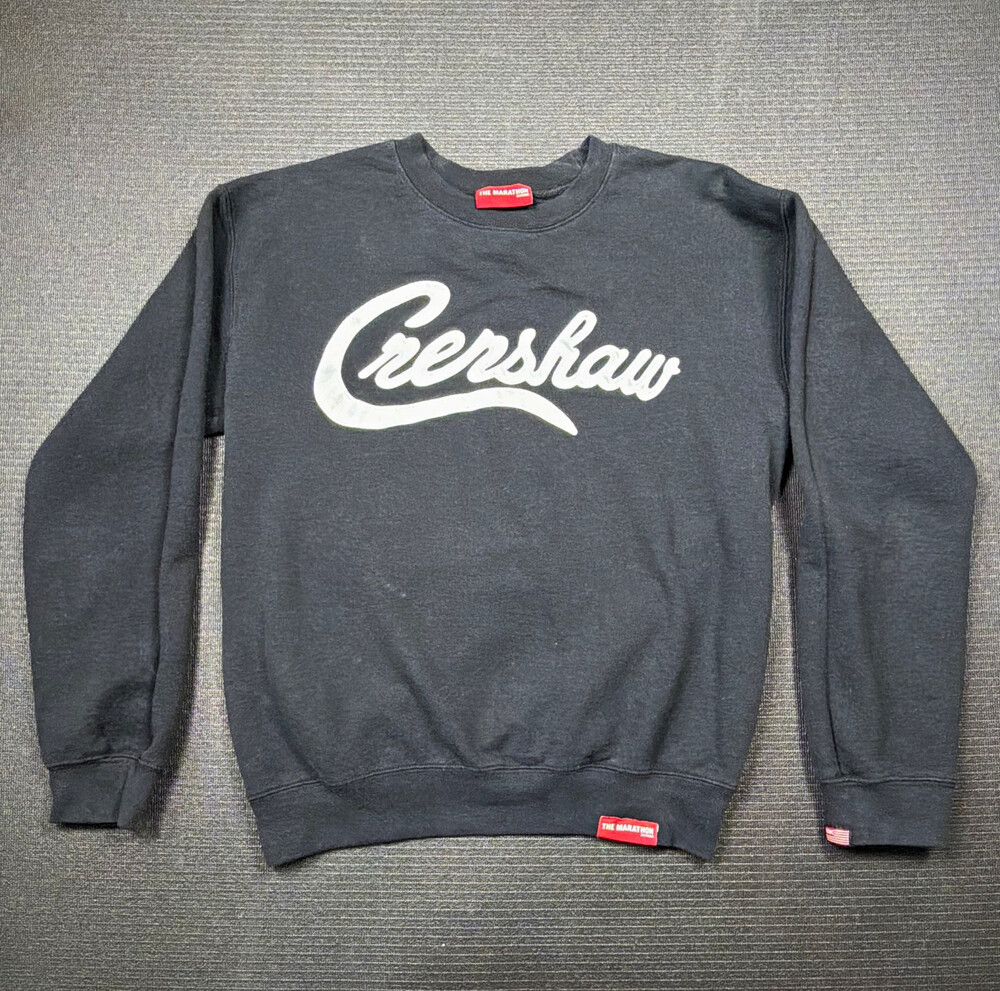 The Marathon Clothing Crenshaw Crewneck Sweatshirt Black Nipsey Hussle TMC Sz S